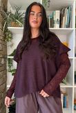 Paisley Park Flock Body Skim Top Aubergine